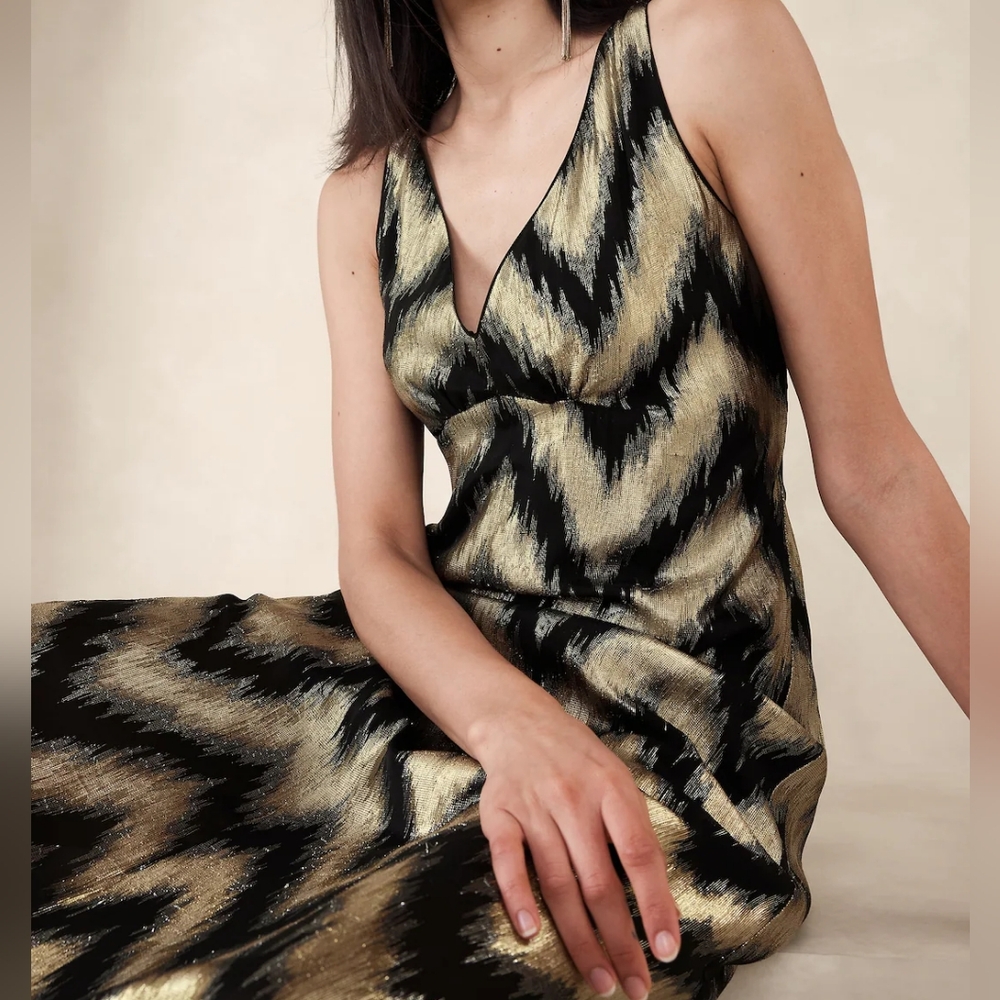 NWT BANANA REPUBLIC | $200 Cocktail Shimmer Maxi Dress - Picture 3 of 5